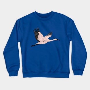 Pink and black flying cranes Crewneck Sweatshirt
